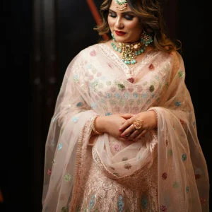 Multi Color Net Lehenga Set